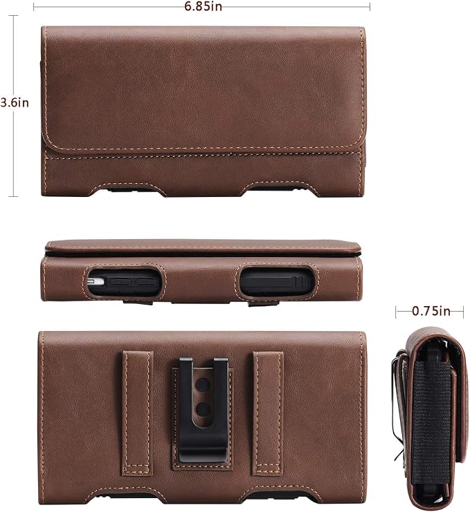 BECPLT for Galaxy S25 Ultra S24+ S23 Ultra Holster Leather Carrying Cell Phone - Image 5