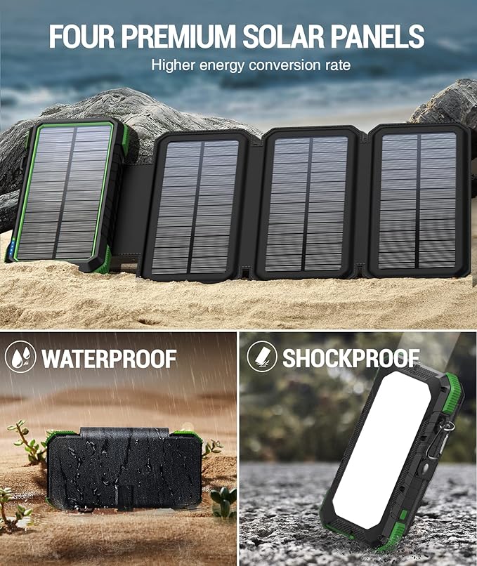 BLAVOR Solar Charger Power Bank, PD 18W Fast Charging 20000mAh Battery Pack - Image 6