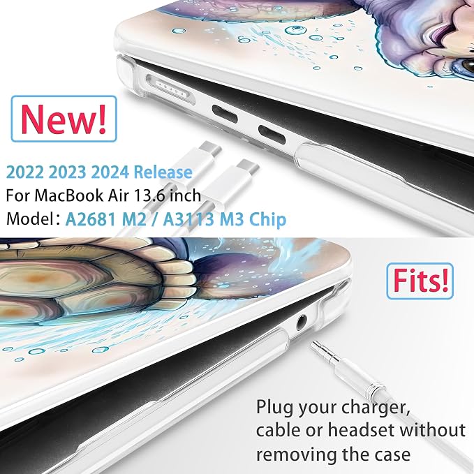 Mektron for 2024 M3 MacBook Air 13.6 Inch A3113 Case Fits 2022 2023 A2681 M2 - Image 2