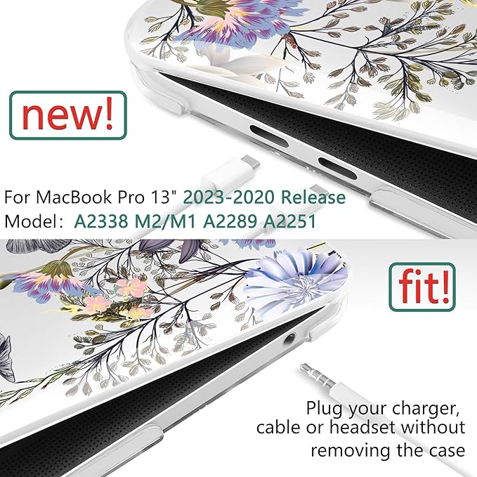TWOLSKOO Compatible with MacBook Pro 13 inch Case 2023-2016 A2338 M2/M1 A2251 - Image 2