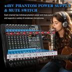 Audio Mixer 8 Channel Professional Mixer Console - Image 5