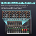 Audio Mixer 8 Channel, Professional Music Sound Mixer Board - Image 6