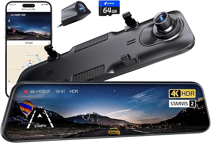 Pelsee S12 Pro 4K Mirror Dash Cam by pelsee