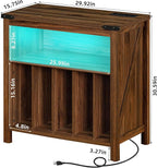 Large Record Player Stand with Charging Station & LED Lights, Vinyl Records - Image 3