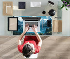 Aesthetic Mountain Vista Desk Mat, Computer Keyboard and Mouse Mat, Desk Pad - Image 4