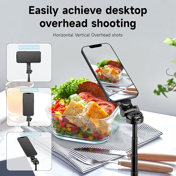 Magnetic Tripod for Phone with Remote Control, 3-in-1 Selfie Stick Handle Grip - Image 5