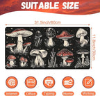 Psychedelic Mushrooms Desk Mat, Large Gaming Mouse Pad, 31.5"x15.7", Extended - Image 2