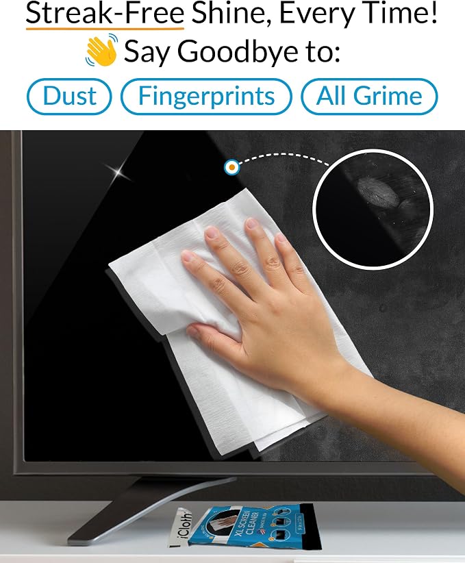 iCloth XL Screen Cleaning Wipes, Lint-Free and Streak-Free, Fast-Drying - Image 6