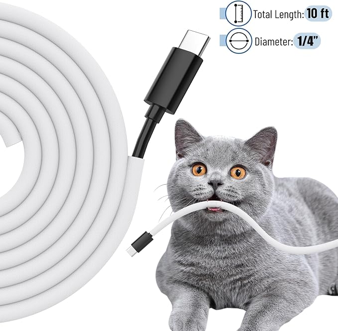 Cord Protectors from Pets No Chew, 1/4 inch 10ft Wire Protector Cord Covers - Image 2