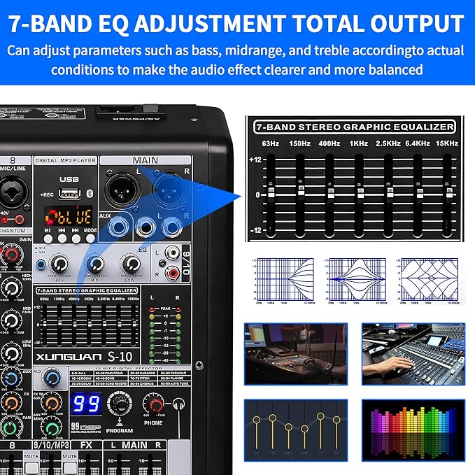 S-10 Audio Mixer 10 channel 8 channel Professional DJ Mixing Console - Image 5