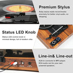 Vinyl Record Player with External Speakers, 3 Speed Bluetooth Turntable - Image 8