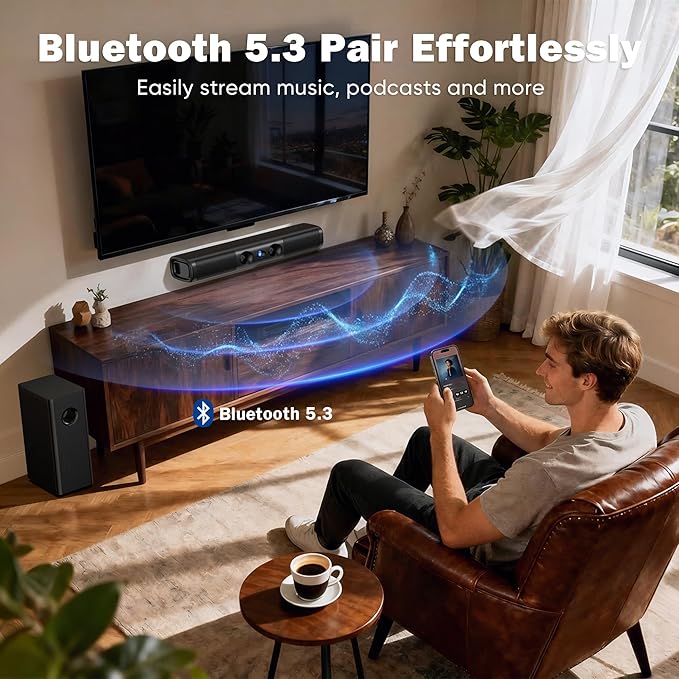 RIOWOIS Sound Bar for Smart TV, 3.1ch Soundbar - Image 5