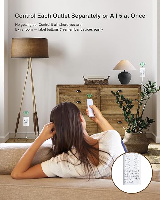 Wireless Remote Control Outlet, 200FT Long Range Remote Light Switch, Mini - Image 3