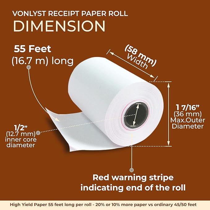 Receipt Paper Roll for 58mm Mobile Portable Thermal Printer - Image 3