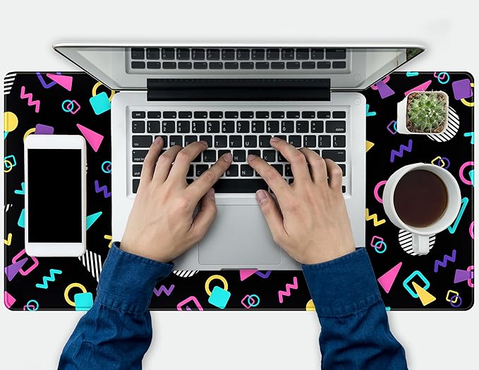 Retro 80s Desk Mat, Cute 90s XXL Large Gaming Mouse Pad, Computer Laptop - Image 7