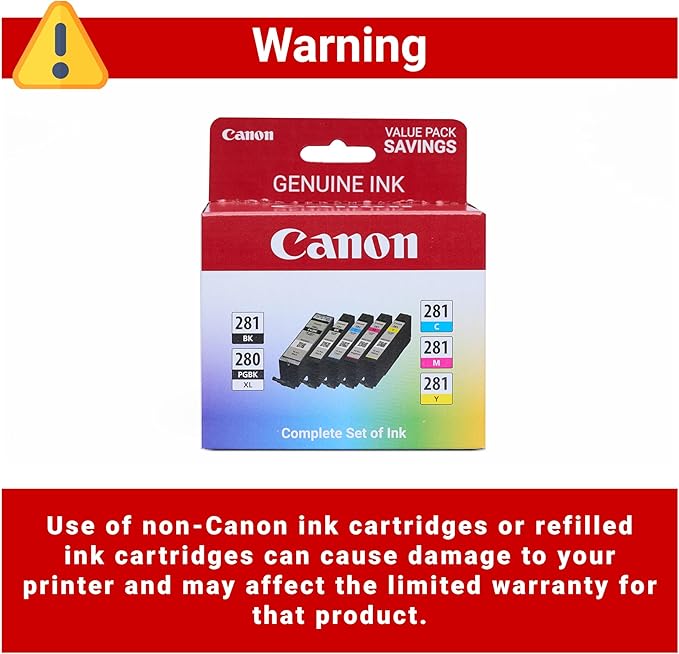 Canon PGI-280XL/CLI-281 5 Color Pack Compatible to TR8520, TS9120 Series - Image 3