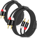 HOSONGIN RCA Cables 6.6ft 2 Pack, 2-Male to 2-Male RCA Audio Stereo Subwoofer by HOSONGIN
