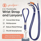Pulpo 2-in-1 Cell Phone Wrist Strap and Lanyard Navy - Image 2