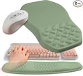 2-in-1 Ergonomic Set, Wave Keyboard Wrist Rest and Massage Slope Mouse Pad by Gleamtide