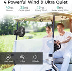 7-Inch Clip On Fan, 10000mAh Rechargeable Battery Operated Desk Fan, Auto - Image 3