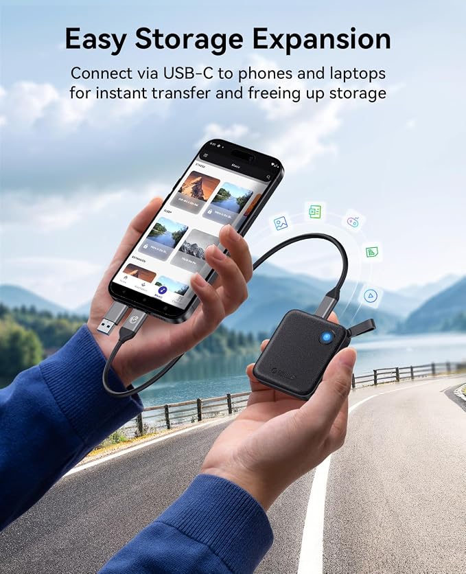 ORICO Portable SSD 2 TB with 2 in 1 USB C Cable, External Solid State Drives - Image 2