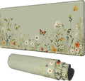 Large Mouse Pad Wildflowers Gaming Desk Pad Computer Keyboard Non-Slip by Unknown