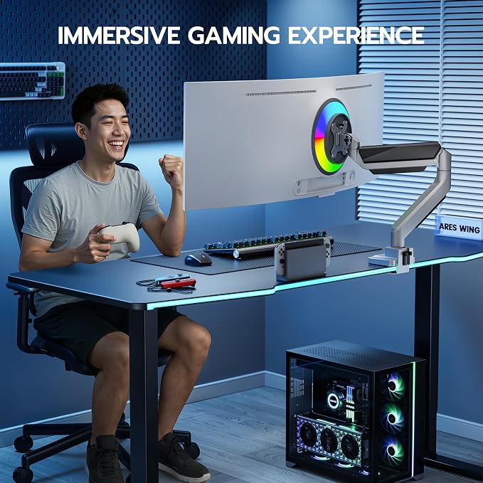 ARES WING Ultrawide Single Monitor Arm, Heavy Duty Monitor Mount - Image 9