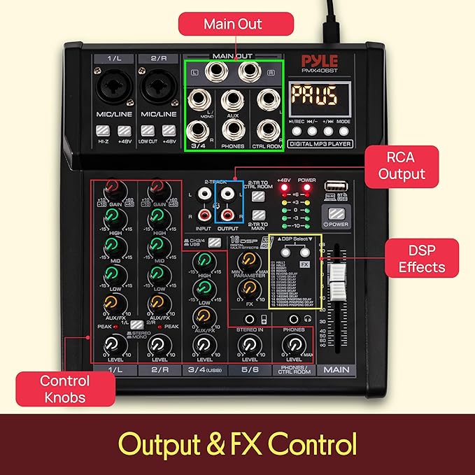 Pyle 6 Channel Studio Mixer - Image 8