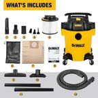 DEWALT Shop Vacuum 6 Gallon 4HP Poly Wet Dry Vacuum Ultimate Cleaning Solution - Image 7