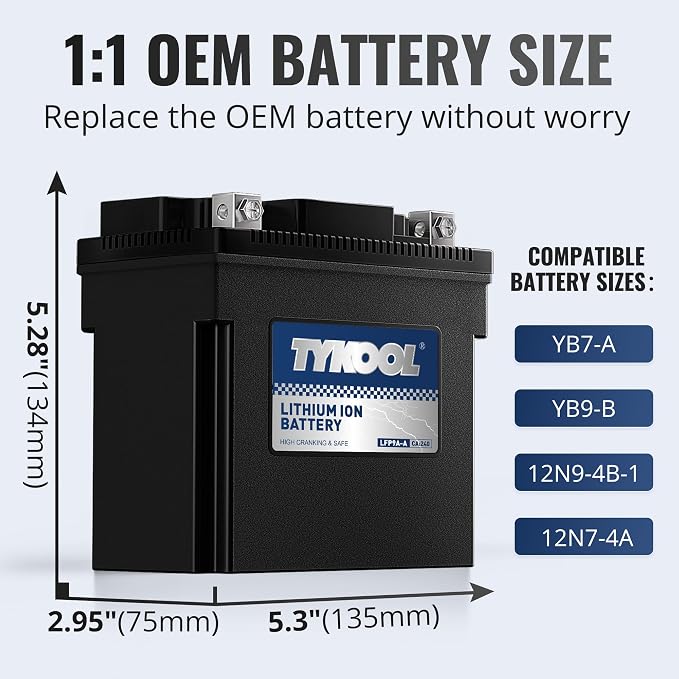 TYKOOL LFP9A-A, 3X Cranking Amps, LiFePO4 Lithium Motorcycle Battery, 12V 4AH - Image 3