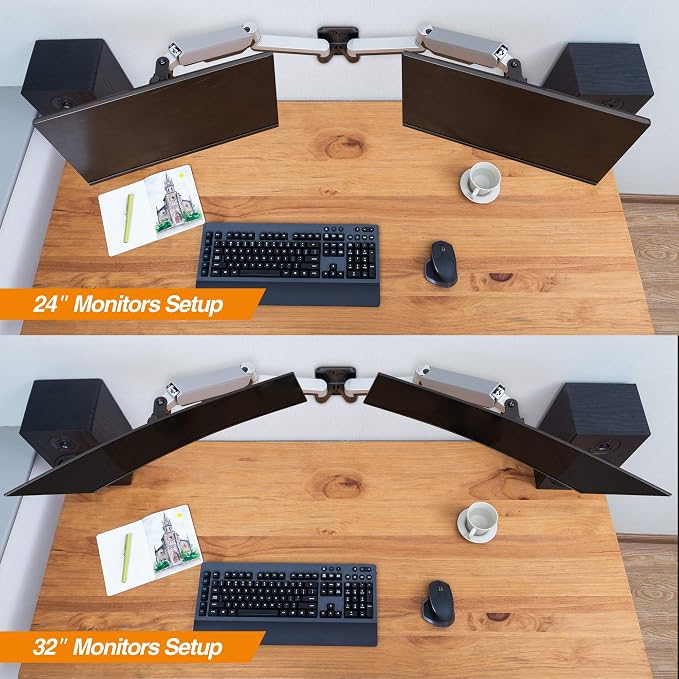 AVLT Dual Extended 13"-32" Monitor Wall Mount fits Two Flat/Curved Computer - Image 6