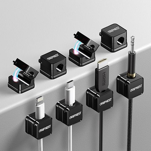 8 Pack Magnetic Cable Clips for Desk, Strong Adhesive Cord Organizer for Cable by Unknown