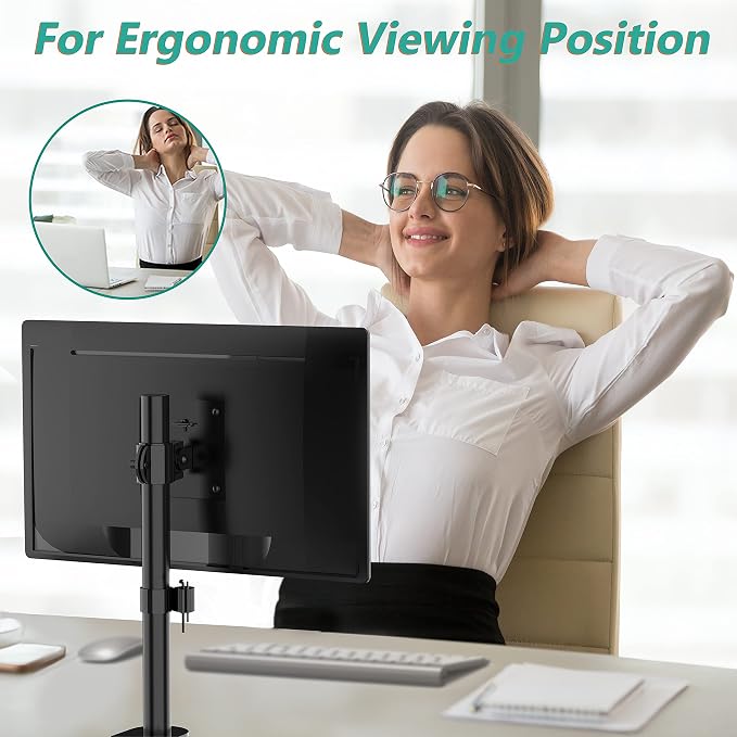 WALI Single Monitor Mount, Monitors Desk Mount, Single Monitor Arm Holds Screen - Image 7