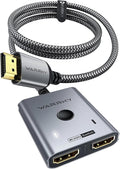 HDMI Switch 2 in 1 Out 4K@60Hz, WARRKY Bidirectional 2x1 Switcher Splitter by WARRKY