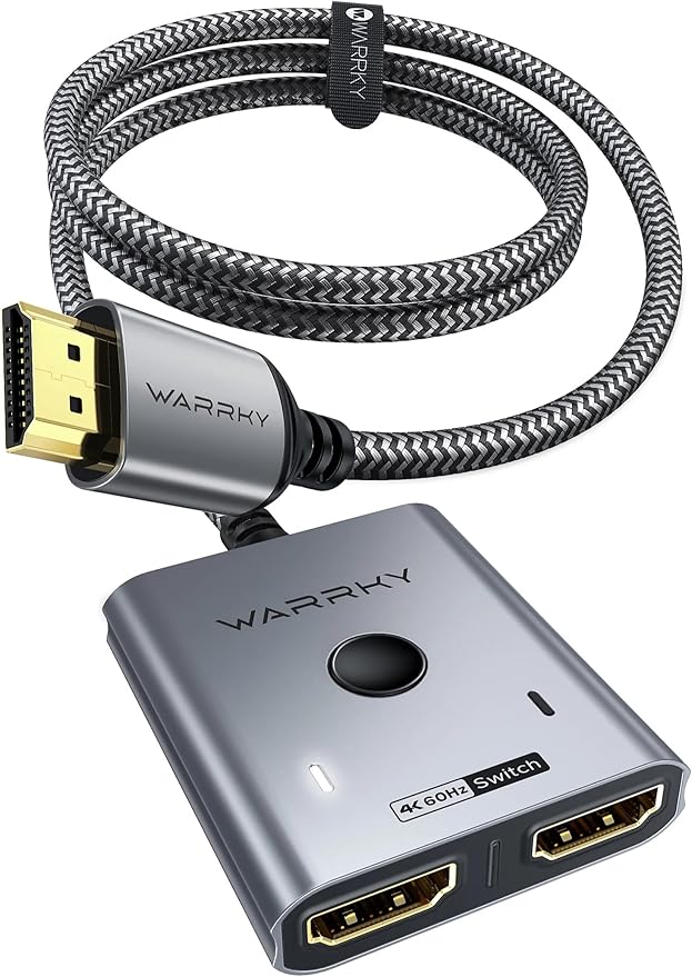 HDMI Switch 2 in 1 Out 4K@60Hz, WARRKY Bidirectional 2x1 Switcher Splitter by WARRKY
