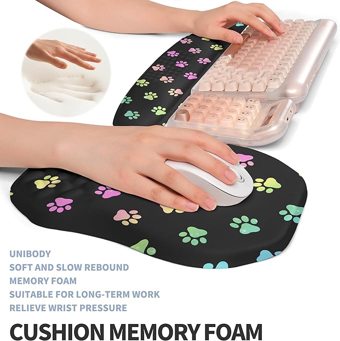2-in-1 Ergonomic Set, Wave Keyboard Wrist Rest and Massage Slope Mouse Pad - Image 4