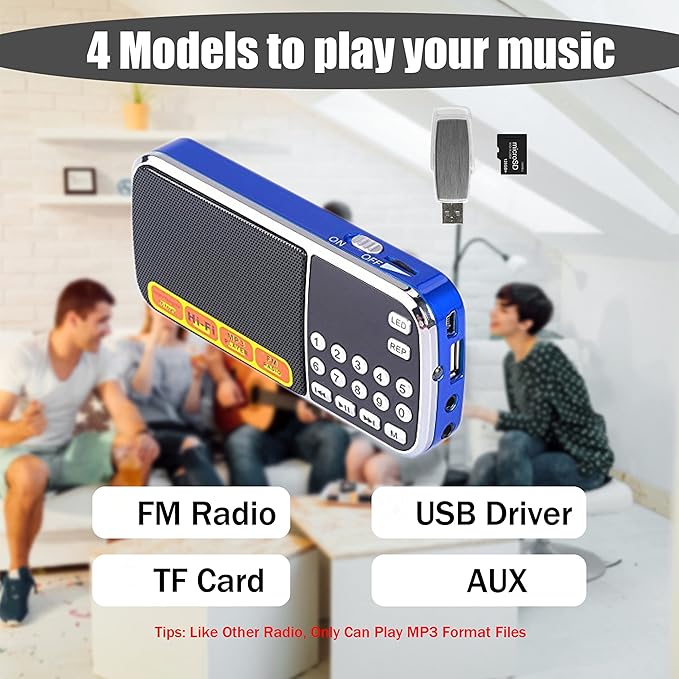 LETING Portable Mini USB FM Radio Speaker Music Player TF Card - Image 3