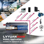 LVYUAN 800 Watt Pure Sine Wave Power Inverter 24V to 110V/120V DC to AC - Image 6