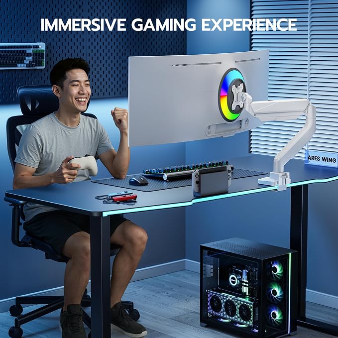 ARES WING Ultrawide Single Monitor Arm, Heavy Duty Monitor Mount - Image 9