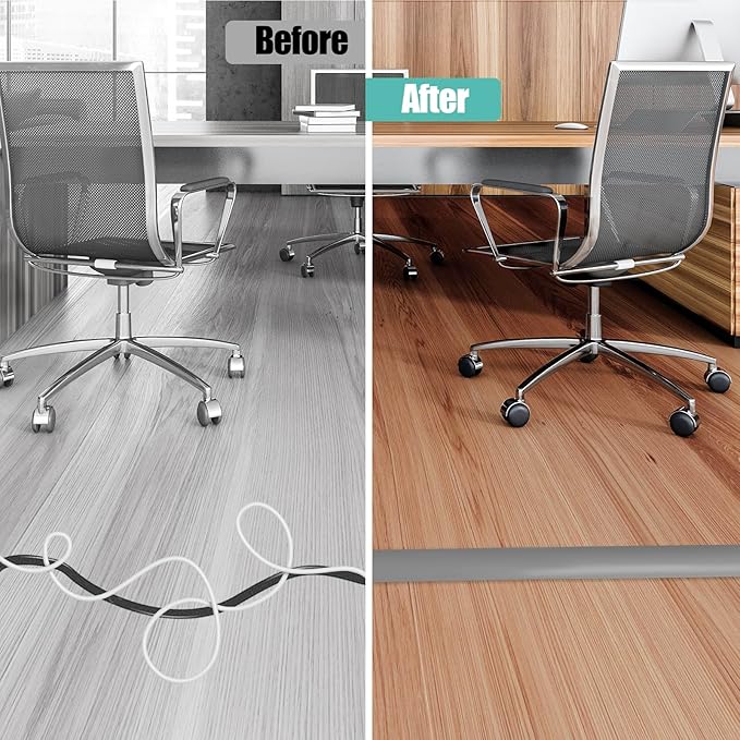 Floor Cord Cover Cavity 0.8"x0.37" Self Adhesive Cord Hider, 10FT Low Profile - Image 4