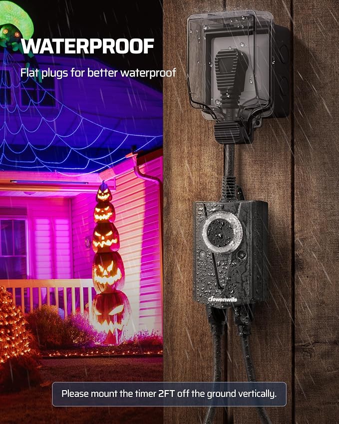 DEWENWILS Outdoor Light Timer Waterproof, Plug in Timer Switch, Electrical - Image 4