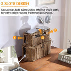 FairyHaus Cable Management Box 2Pack Brown, Handwoven Large and Small Cable - Image 6