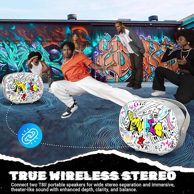W-KING Portable Loud Speakers Bluetooth Wireless, T8II 96W Peak Powerful - Image 4