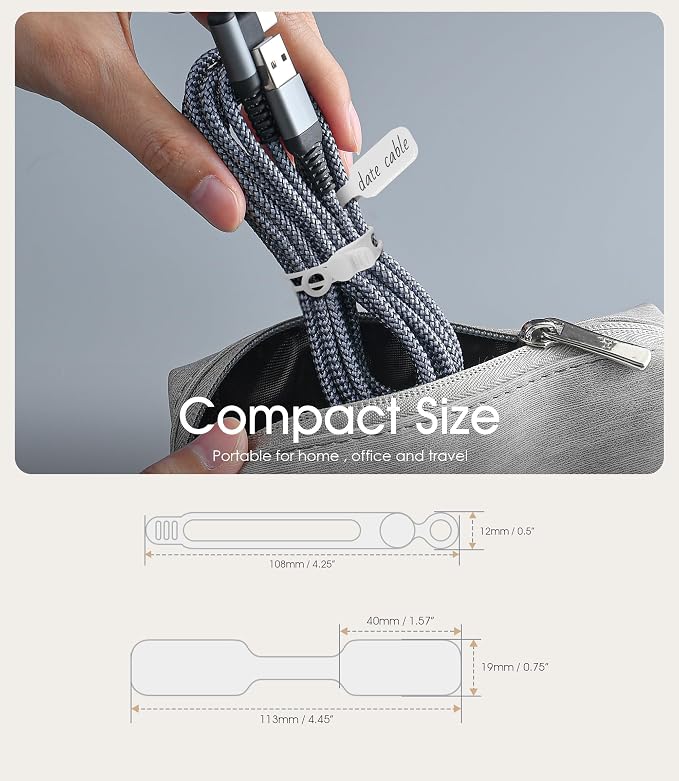 32Pcs Nearockle Cable Labels and Silicone Cable Ties Cable Management Set - Image 2