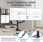 AVLT Dual 57 Inch Heavy Duty Stacking Monitor Arm Pole Top Mount - Image 9