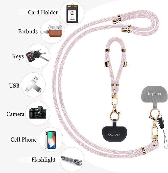 Universal Phone Lanyard With Adjustable Crossbody Neck Strap and Wristlet - Image 6