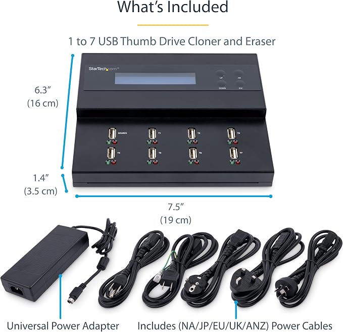StarTech.com Standalone 1 to 7 USB Flash Drive Duplicator/Cloner / Eraser - Image 5