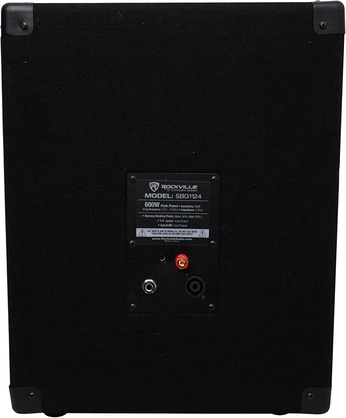 Rockville SBG1124 12" 600W Passive 4-Ohm Pro DJ Subwoofer, MDF Cabinet - Image 7