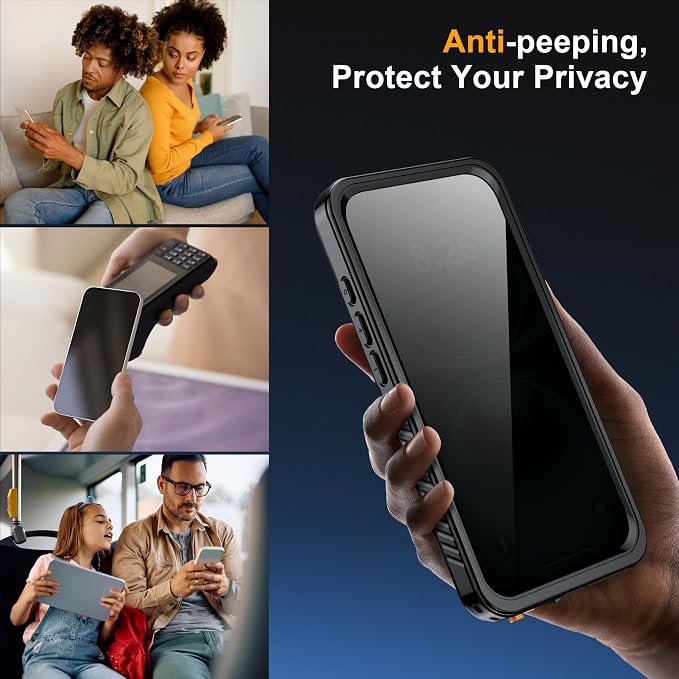 for iPhone 16 Plus Case Waterproof, Built-in Privacy Screen & HD Screen Double - Image 3