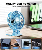 JZCreater USB Desk Fan, Portable Fan Mini, 3 Speeds Desktop Table Cooling - Image 6